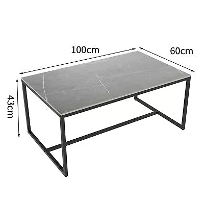 Unique Rectangle Coffee Table Black Sintered Stone Table For Living Room Office • $109.95