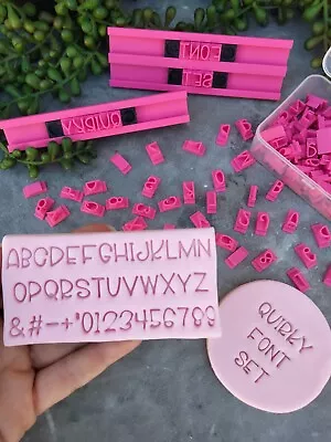 Quirky Alphabet Cookie Fondant Embosser Font Stamp Set Letter Cookie Stamp Set • $59.95