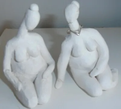 $5 • Buy SCULPTURES OF 2 NUDES SITTING 8cm TALL---UNWANTED GIFT