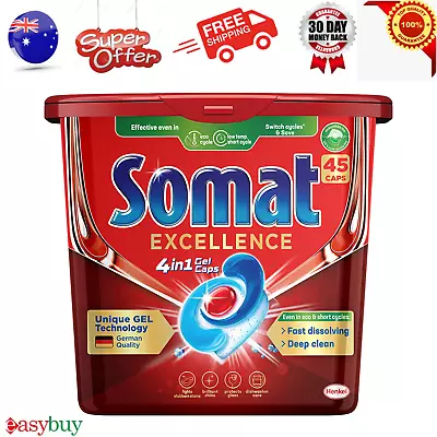 Somat Excellence 4-in-1 Dishwasher Capsules (45 Pack) Dishwashing Tablets  • $38.88