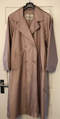 Thomas Marshall Ladies Pink Trench Coat Size 12 Vintage Mac Rubber Backed Fabric • £39.99