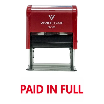$9.99 • Buy Basic Paid In Full Self Inking Rubber Stamp (Red Ink) - Large