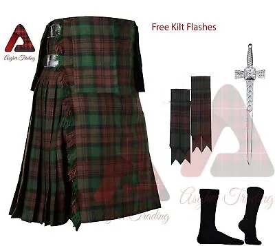 Scottish Men's Highland Tartan Kilt Traditional Custom Size Kilts & Accessories • $75