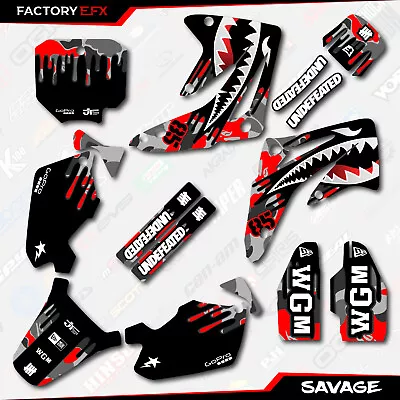 Gray & Red Savage Racing Graphics Kit Fits Honda Cr85 03-07 CR 85 2003-2007 • $49.99