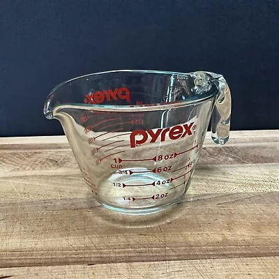 Pyrex 1 Cup 250ml Glass Corning Measuring Cup - Ladle Handle - Red Letter • $9.99