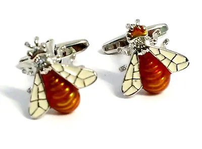 $8.64 • Buy Yellow Jacket Bee Cufflinks Perfect For Gift With FREE Gift Pouch