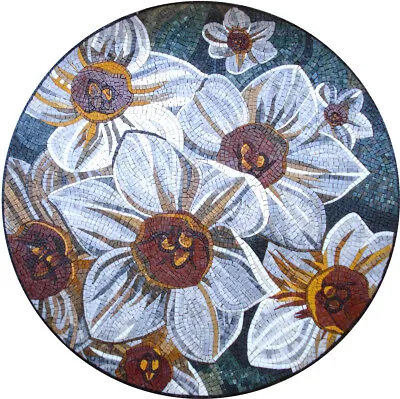 FL032 31.5  Daffodil Medallion Marble Mosaic Art Flowers • $1009