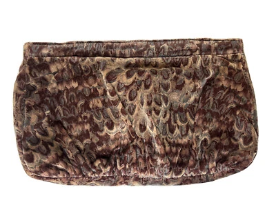 £27.50 • Buy CARPET BAG VELOUR CLUTCH PURSE HAND HOBO HIPPIE RETRO DECO MOD VINTAGE Peacock