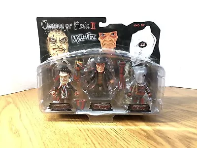 New Mezco Cinema Of Fear II Mez-Itz Figure Set Freddy Jason Leatherface 2005 • $50