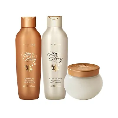 Oriflame Milk & Hair Gold Set Shampoo Conditioner & Mask 250ml Each Free P&P • £19.90
