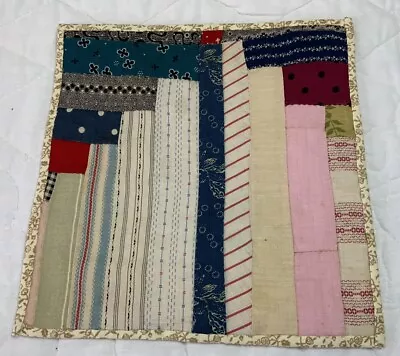 Vintage Antique Patchwork Quilt Table Topper Log Cabin Early Calicos • $9.45