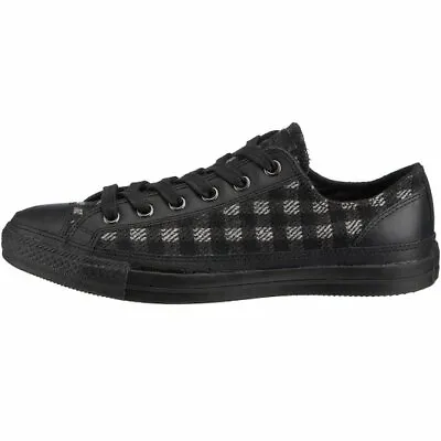 Women's Converse All Star Overlay Plaid Ox Black Wool Trainers Shoes Size UK 5 • £25