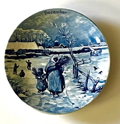 DELFT Blue Plate 9.5   ANNO 1661  December Months Series 9 Hamilton Glazed • $20