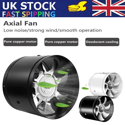 Inline Industrial Extractor Fan Commercial Metal Duct Axial Ventilator Ducting • £17.89