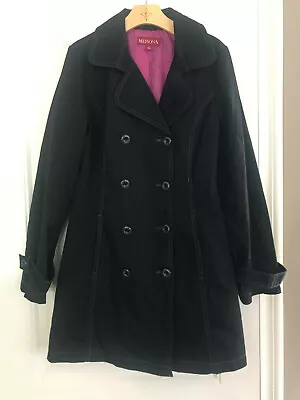 Merona Women's Size Small S Black Trench Coat Missing Belt • $24.99