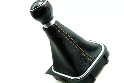 Shift Boot Synthetic Leather For VW Jetta Vento Bora 05-12 Yellow Stitch Manual • $28.99