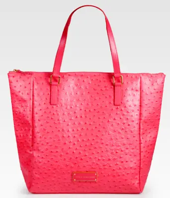 NWT Marc Jacobs  Take Me Ozzie  Ostrich Stamped Leather Tote Bag - Rock Lobster • $229