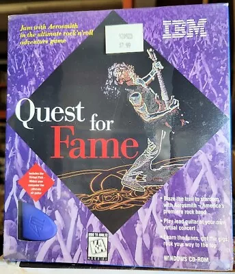 Aerosmith Quest For Fame PC Game IBM Windows CD-Rom With Virtual Guitar Pick NEW • $10