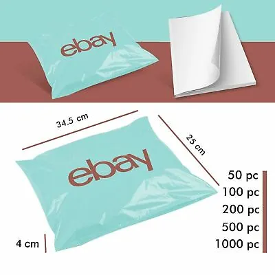 EBay Branded Packaging Self Seal Plastic Mailer Postage Bags 250mm X 345mm 40mm • £8.28