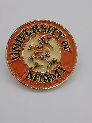 Vintage University Of Miami Hurricanes Lapel Pin Mascot Football Basketball • $160