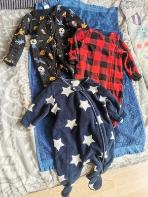 £3 • Buy 3 Pcs Pj's Pijamas Sleepsuits Next Fred Flo Blue Red Black Zipped Fleece Baby...