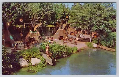 Vintage Postcard Disneyland Peaceful Indian Village Frontierland River • $5.50