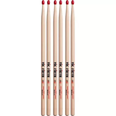 Vic Firth 3-Pair American Classic Hickory Drumsticks Nylon Classic Metal • $31.47