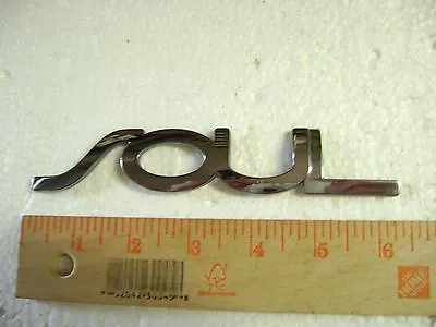 SOUL Chrome Plastic Emblem Sticker Name Plate Badge 6 1/2   Long 1 1/8  Tall KIA • $6