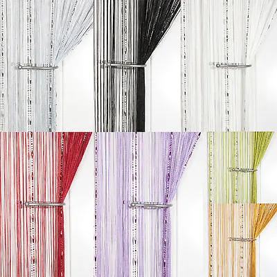 £5.25 • Buy Dew Drop Beaded Chain String Curtain ~ Screen & Room Divider ~ Voile Net Panels