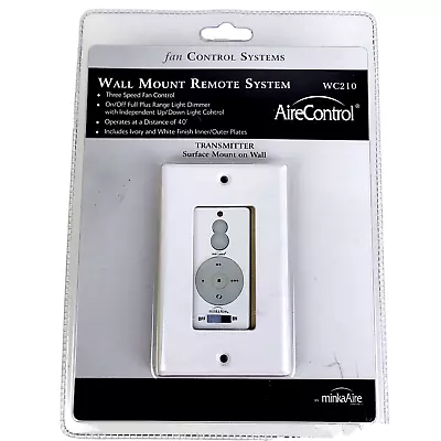 MinkaAire WC210 White Wall Mount Airecontrol 32 Bit Ceiling Fan Remote System • $31.34