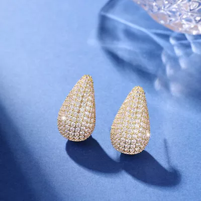 Super Flash Water Drop Earrings - Full Diamond Female Premium Ear Jewelry • $10.38