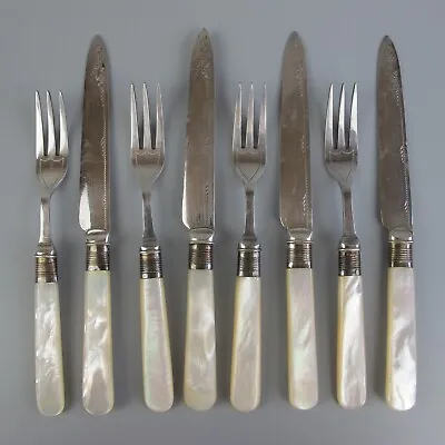 Mother Of Pearl Cutlery Set: Dessert/Fruit. Mappin & Webb. Silver Plated Vintage • $61.65