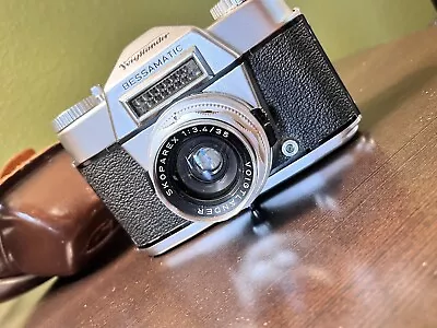 VTG *EUC* Voigtlander Bessamatic 35mm Camera W/ Skoparex F/3.4 Lens + Old Case • $61