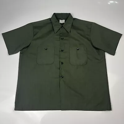 Vintage 70s Penney's BIG MAC Perma-Prest Green Button Up Shirt Men's Large READ • $29.99