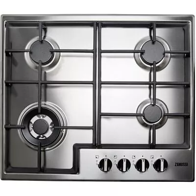 Zanussi ZGNN645X Built In 60cm 4 Burners Stainless Steel Gas Hob • £218