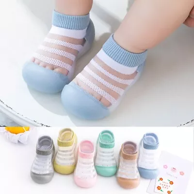 £5.99 • Buy Baby Girls Boys Toddler Anti-slip Kids Soft Sole Slippers Socks Shoes Breathable