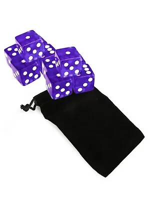 Set Of 10 Six Sided Square Translucent 16mm D6 Dice - Purple With White Pip Die • $6.95