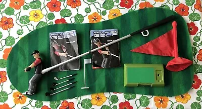£29.94 • Buy Vintage Retro Pro Shot Hand Held Golf Clubs Putting Green Mats Flag Guide Set