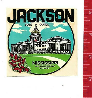 Vintage Water Decal Transfer Jackson Ms State Capitol  Manufacturer Unknown  • $8