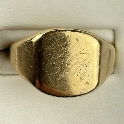 Vintage 18ct Yellow Gold Signet Ring Size P 1/2 • $989.81