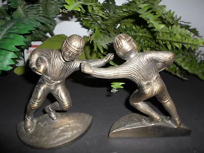 Vintage 1920's - American FOOTBALL PLAYER - Cast Iron - BOOKENDS  • $138.85