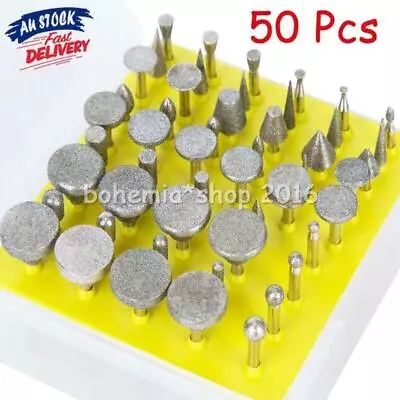 AU STOCK 50PACK Diamond Burr Grinding Head Bit Shank For Dremel Rotary Tool NEW • $24.40