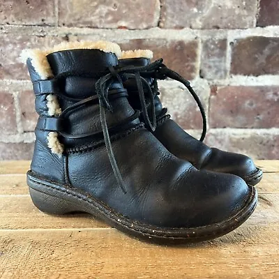 UGG Women’s Leather Shearling Boots Black Australia Caspia Size US 6 • $59