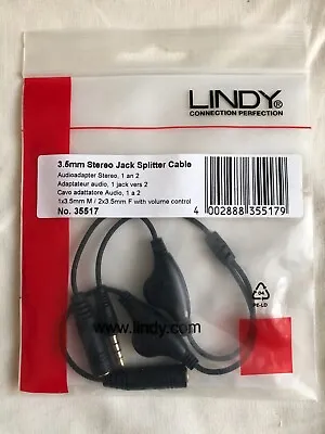 Lindy 35517 Headphone Splitter Cable  With Independent Volume Control • £9.99