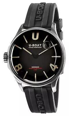 U-Boat Darkmoon Stainless Steel Black Dial Black Rubber Strap Mens Watch 9018 • $685