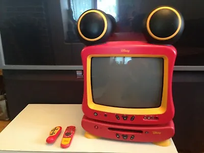 2005 Disney Mickey Mouse Color T.V. Television W/ DVD Player W Remotes • $259.99