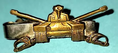 Vintage Swank Tank Crossed Swords ? Tie  Clip Clasp Gold & Silver Tone • $5.99