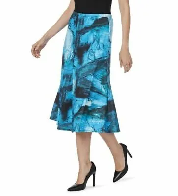 Queenspark Blue Marble Skirt Easy Care (8 10 12 18)  Nwt Rrp $149 • $25