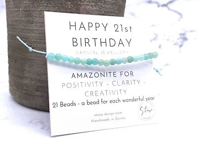 21st Birthday Gift - 21st Birthday Bracelet - 21st Crystal Gift - 21st Present • £7.95