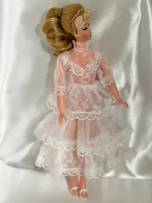 Vintage Barbie Clone Semi Sheer White Lace Dress Babs Maddie Mod Wendy • $9.99